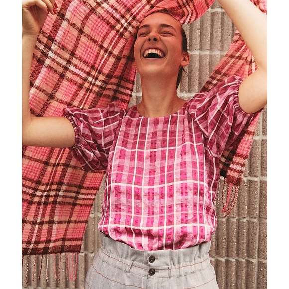 Madewell | Plaid Puff-Sleeve Top - Picture 9 of 9